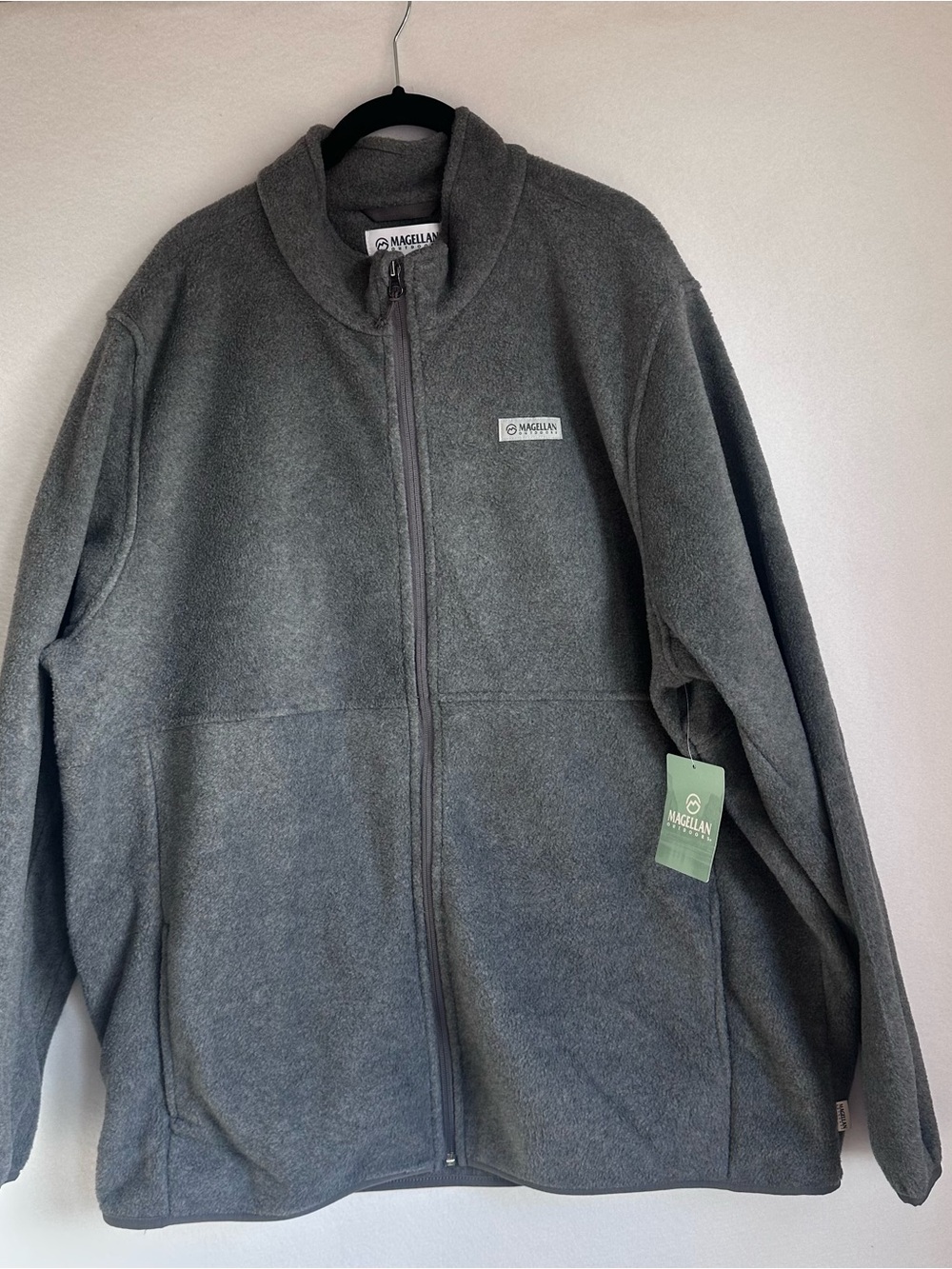 NWT Magellan Outdoors Classic Fit Men's Zip-Up Fleece Jacket Grey size 2XL